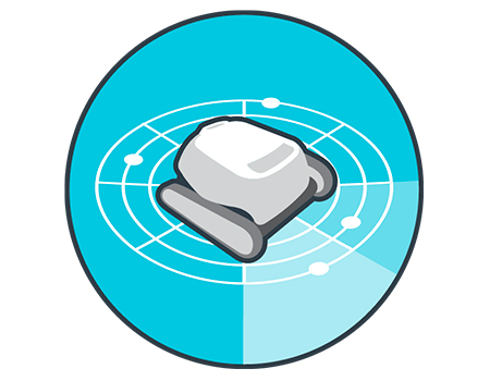 The scanning system uses advanced navigation software. This allows the robot to accurately scan the size of your pool, ensuring optimal coverage and efficient cleaning.