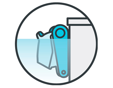 It is specially designed for cleaning the bottom, walls and waterline of swimming pools.