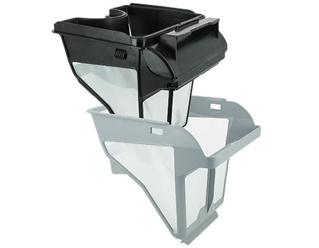 Double level filter (60 and 150 micron) for better particle retention.
